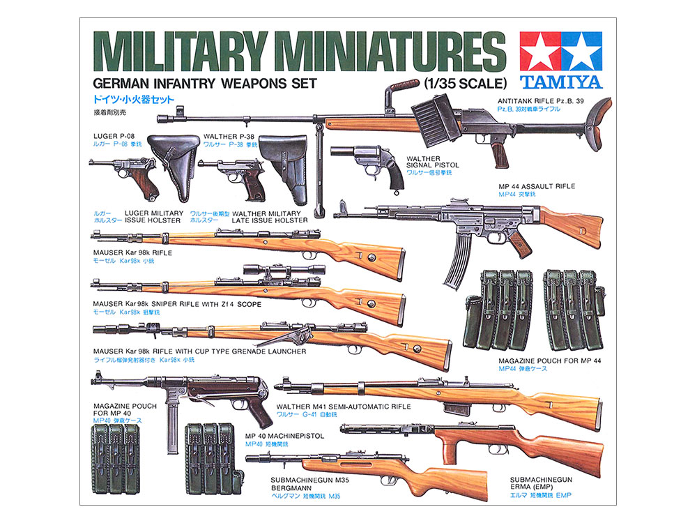 タミヤ 1/35 ミリタリーミニチュア No.111 ドイツ 小火器セット (模型