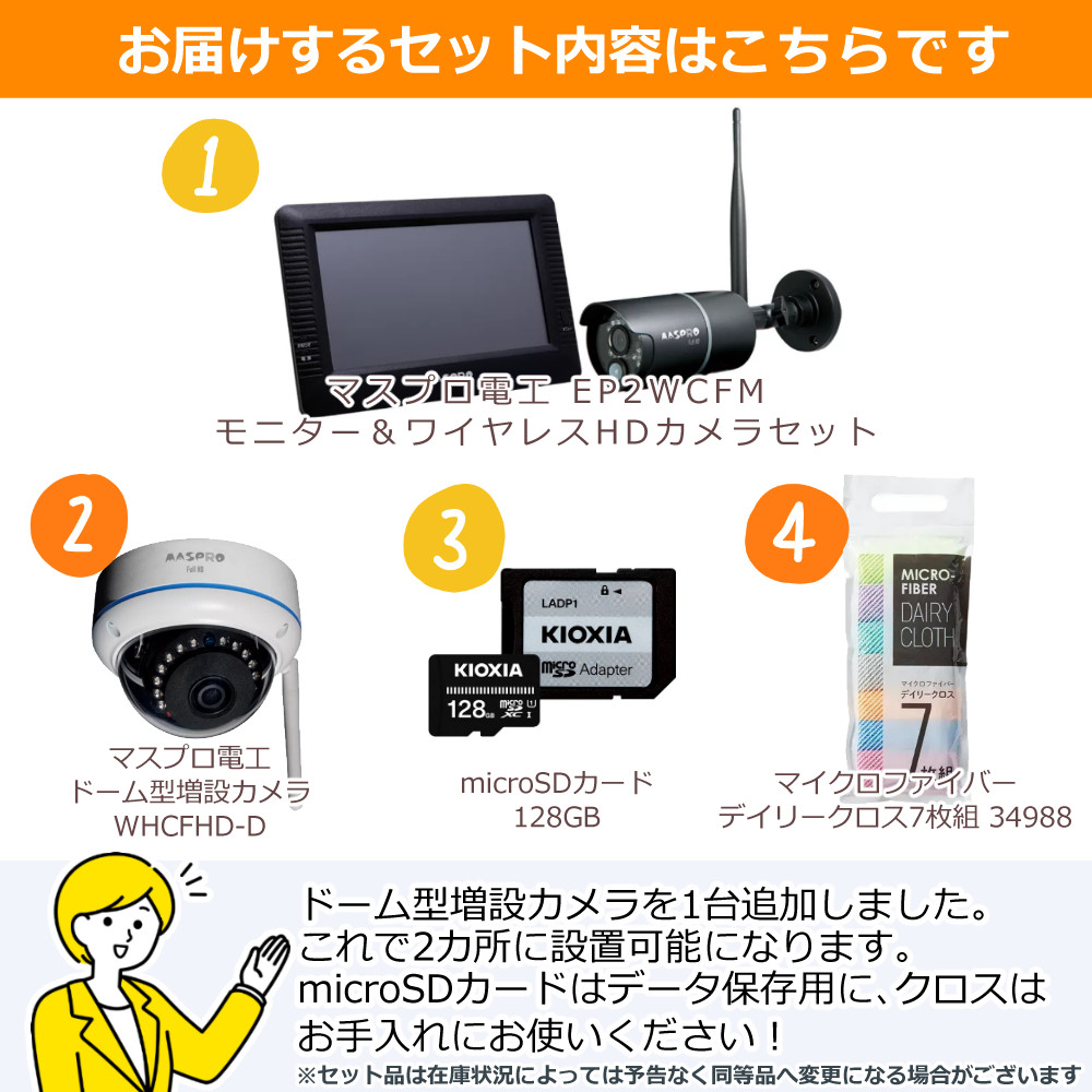 楽天市場】【ドーム型増設カメラ1台＆クロス付き】 マスプロ電工