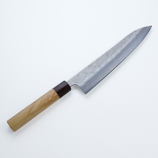 楽天市場】和牛刀 両刃 210mm 銀三ステンレス 割込み 梨地仕上げ 八角