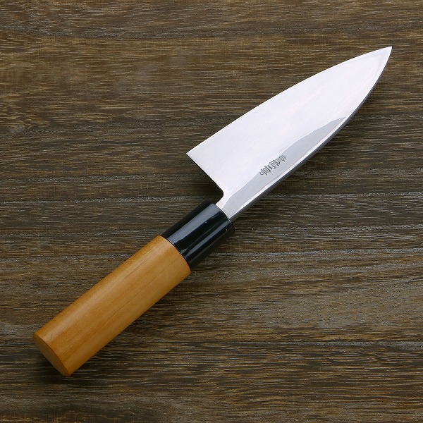 楽天市場】小出刃包丁 片刃 120mm 青紙2号 鋼付 桜柄 (和包丁 出刃包丁