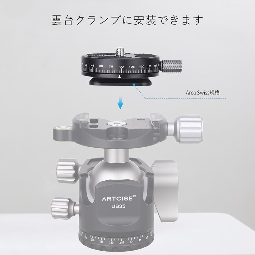 楽天市場】パノラマパンベース アルミ合金 360°全景パンクイックシュー