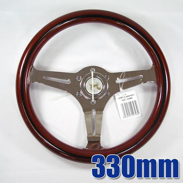 楽天市場】K&M：ステアリング ハンドル ウッド 木目 φ330mm/ : カー