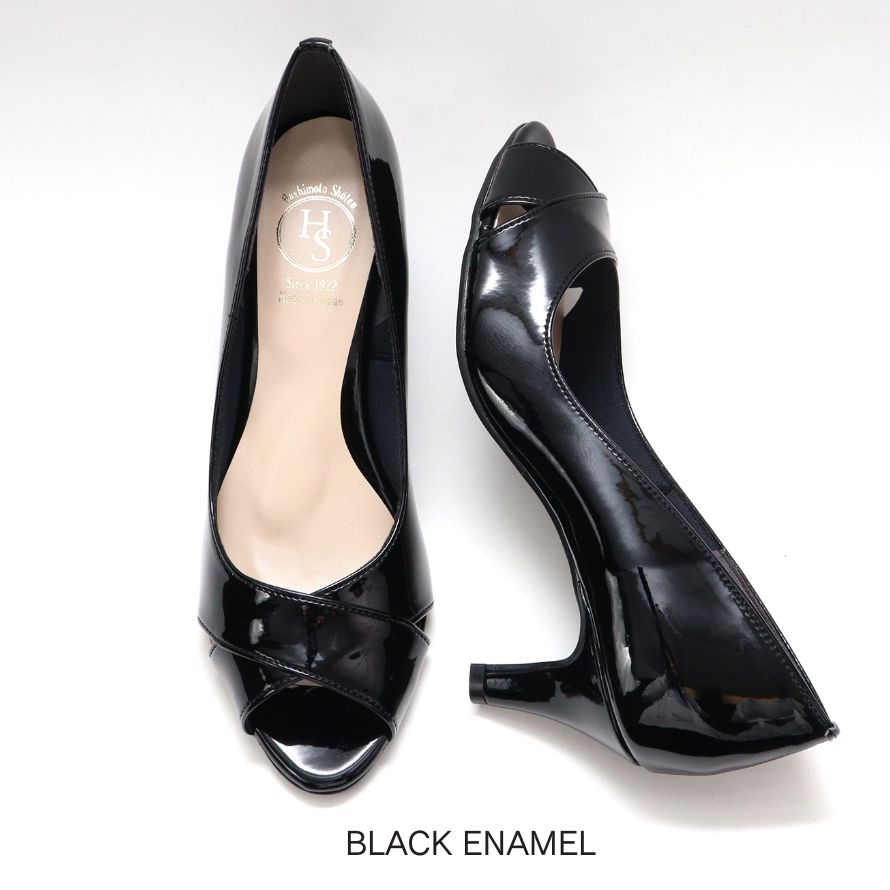 楽天市場】【日本製】 HS オープントゥ クロス パンプス 6.5cm ヒール