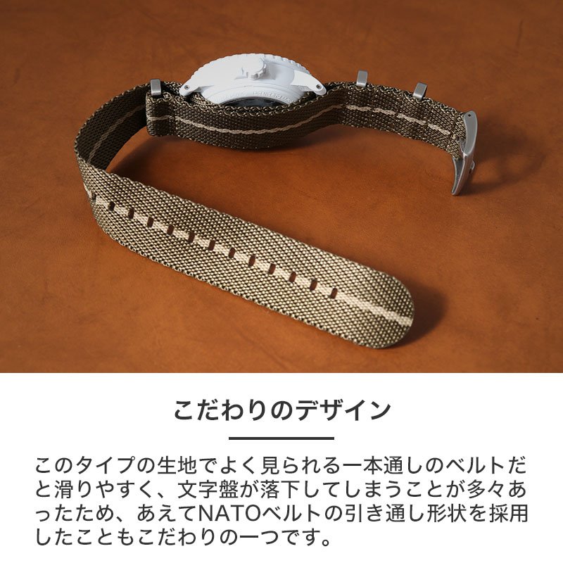 ブランパンレザーベルト 22mm グレーブラウン