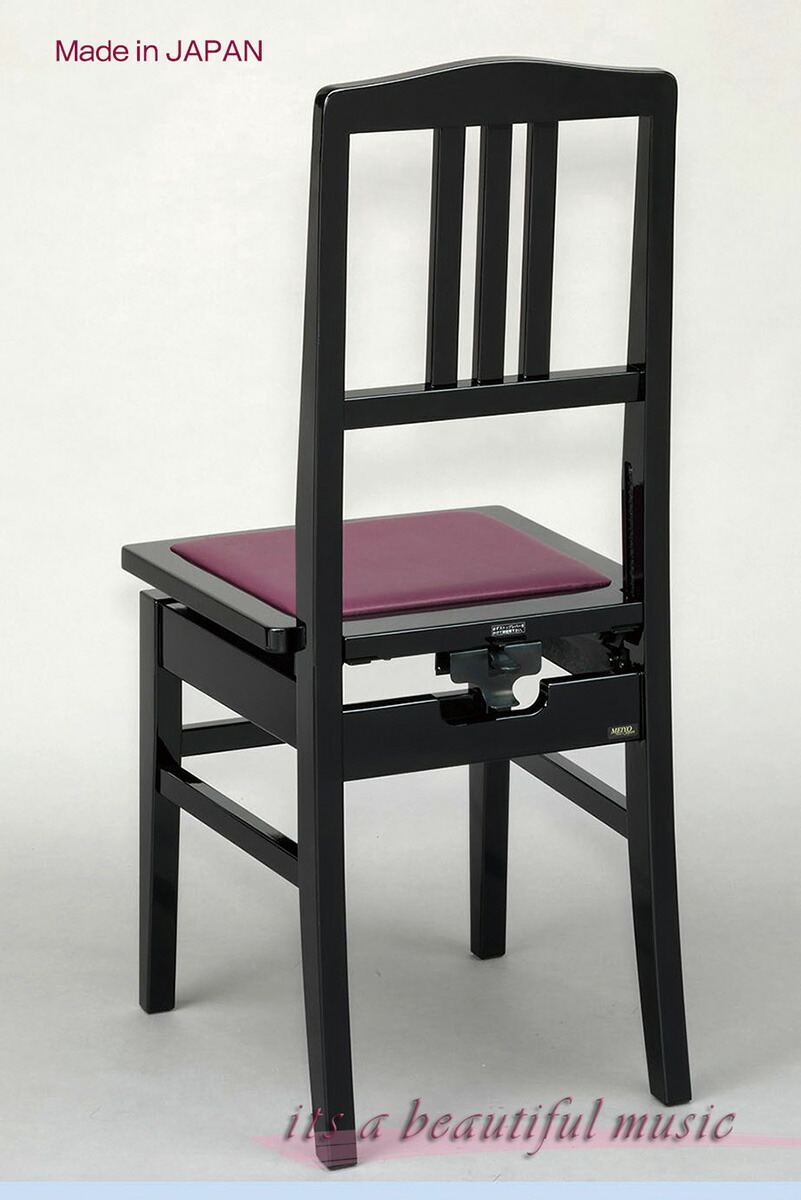 美品】 YAMAHA トムソン椅子 ピアノ椅子 調整 座面エンジ 背もたれ付き