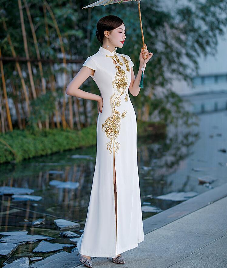 楽天市場】ロングチャイナドレス マキシ丈 半袖 可愛い お姫様