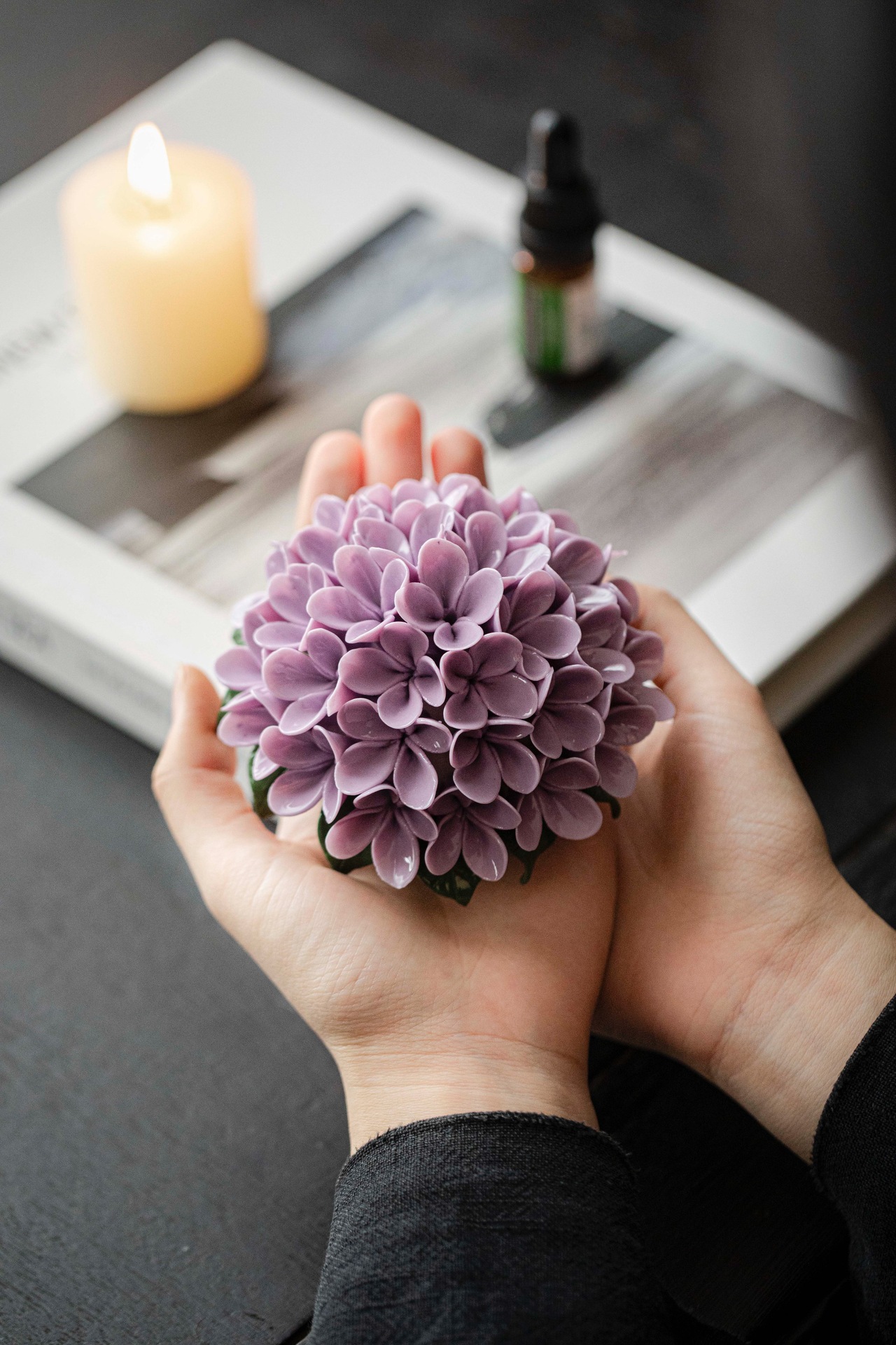 楽天市場】Hydrangea 紫陽花 アロマディッシュ 花のオブジェ アート