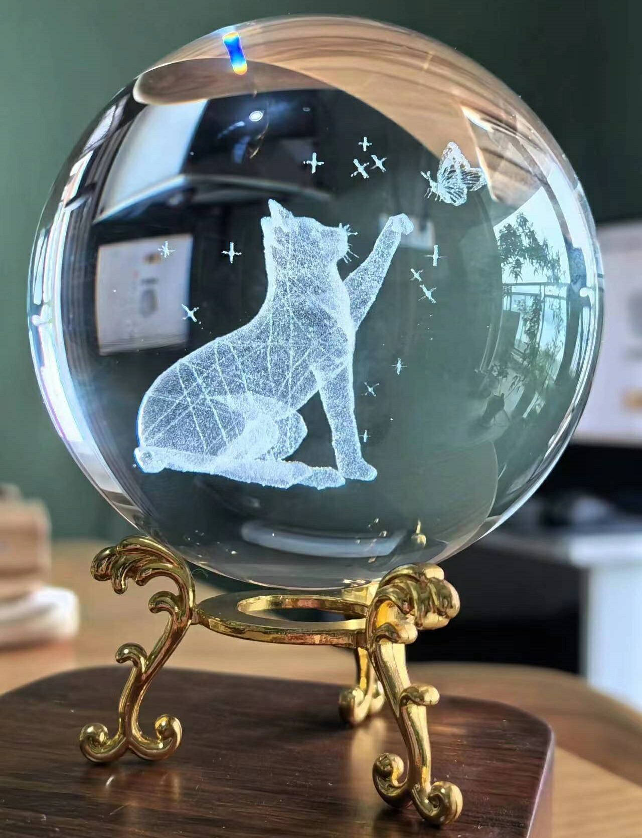 楽天市場】IwaiLoft クリスタルボール 置物 3D 水晶玉に浮かび上がる