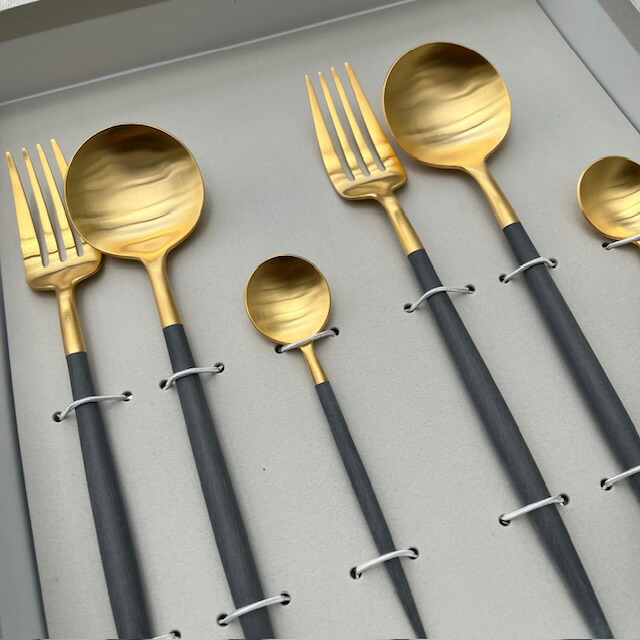 楽天市場】cutipol クチポール ディナーセット 2 GOA グレーゴールド