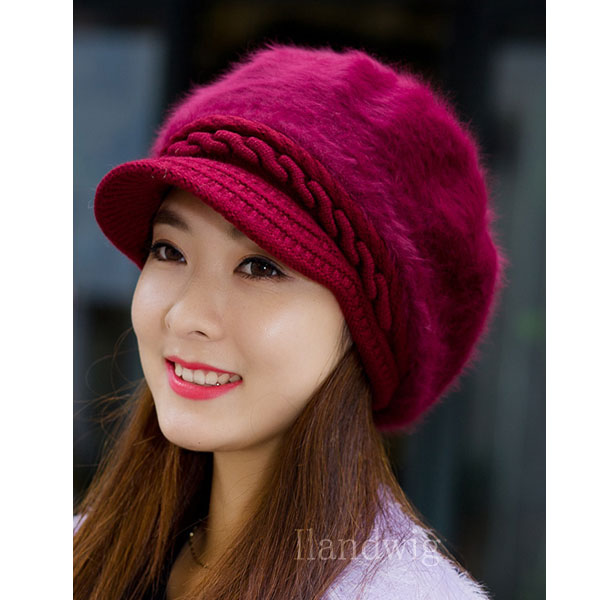 楽天市場】ニット帽 レディース ファー ニットキャスケット 帽子 つば
