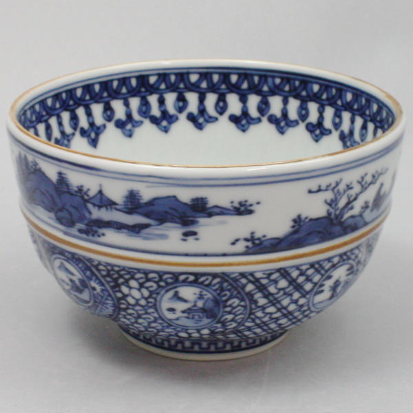 楽天市場】【茶器/茶道具 抹茶茶碗】 京焼き 祥瑞捻山水 染付 胴帯