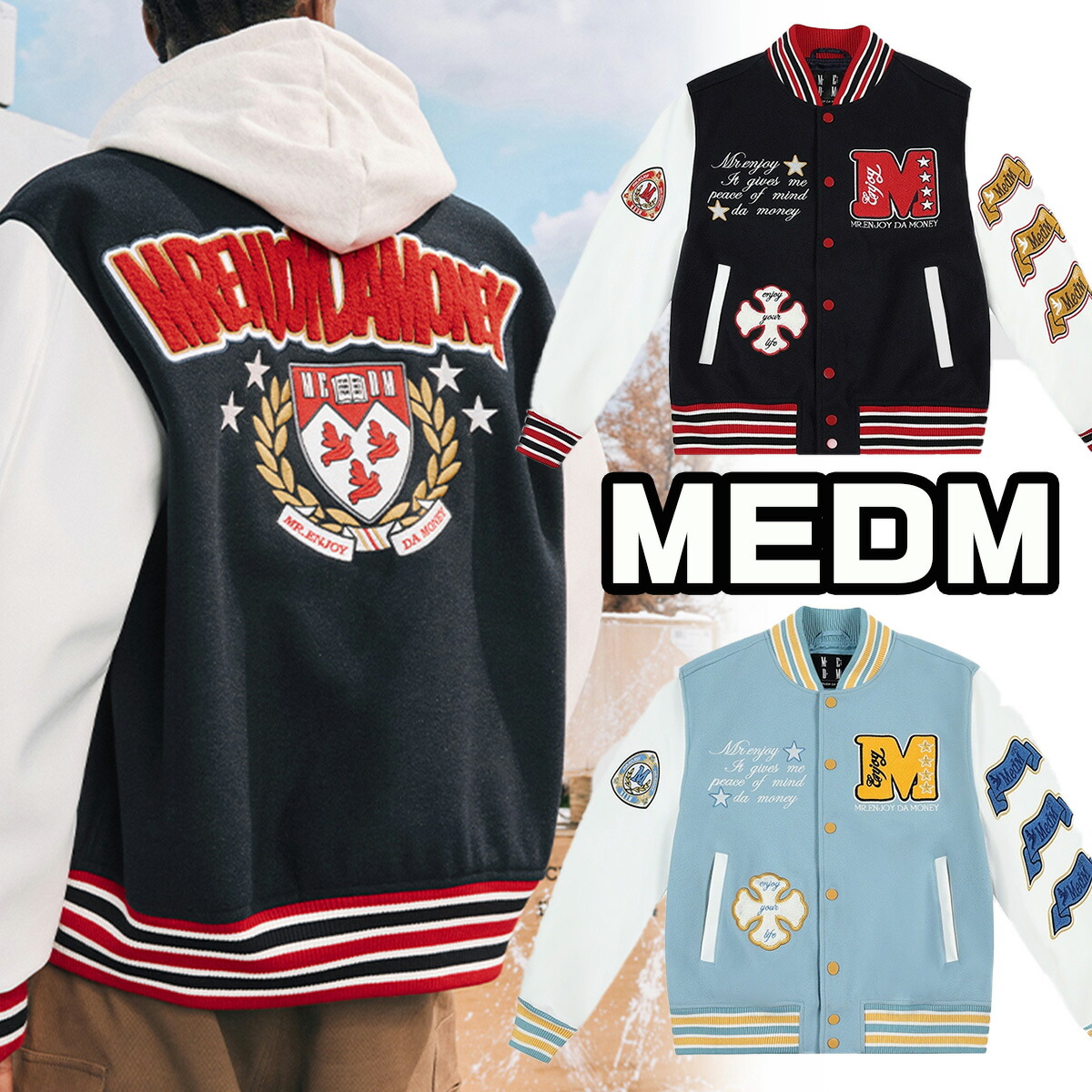 楽天市場】MEDM ミスターエンジョイダマネー スタジャン ロゴ