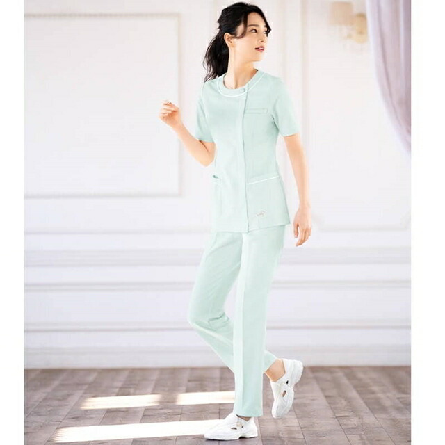 楽天市場】[ハナエモリ]ラウンドパイピングネックジャケットナース服