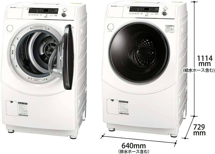 楽天市場】シャープ 洗濯機 ドラム式 ES-H10F-WR ヒーター乾燥 右開き