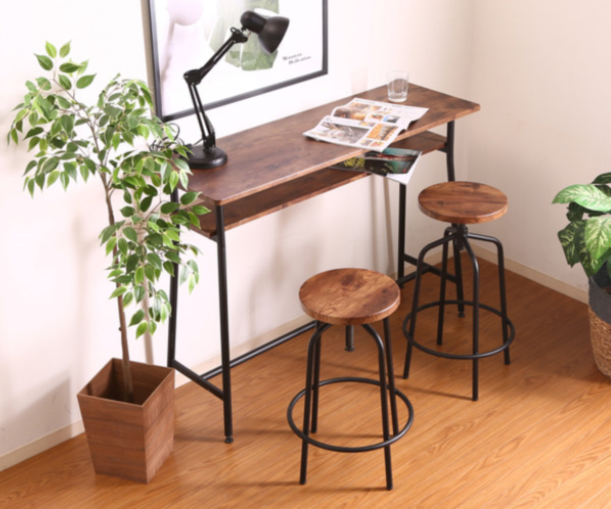 楽天市場】カウンターテーブル 幅120cm キッチンテーブル スチール脚