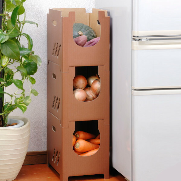 楽天市場】野菜ストッカー 段ボール 撥水加工 通気穴付き （ 野菜保存