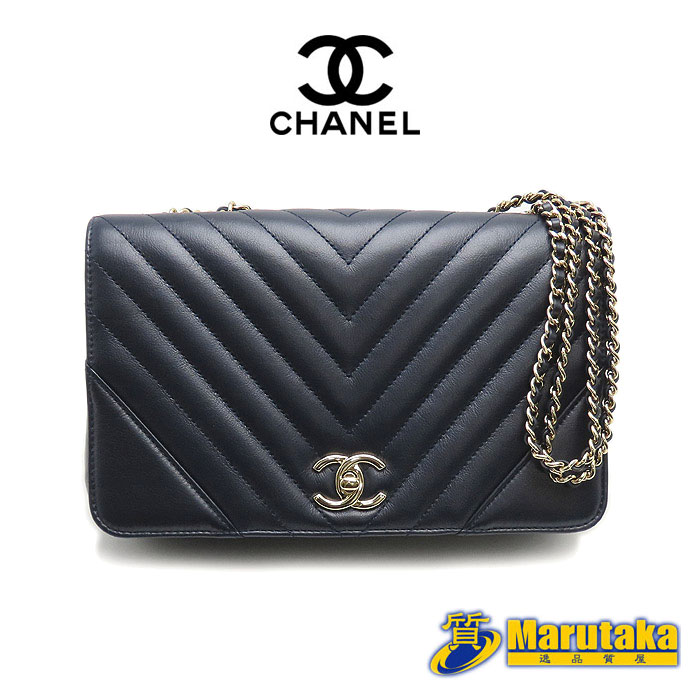 楽天市場】シャネル Vステッチ ショルダーバッグ Wチェーン レザー