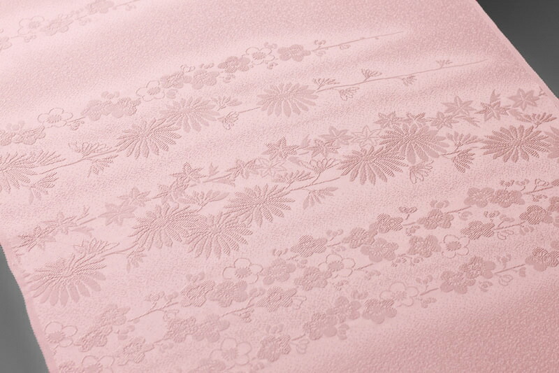 楽天市場】色無地 紋意匠 絵羽柄 四季草花文 さくら色【反物1反・胴裏1