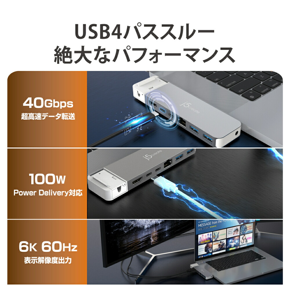 楽天市場】j5create MacBook Air / MacBook Pro 専用 7in1 マルチハブ