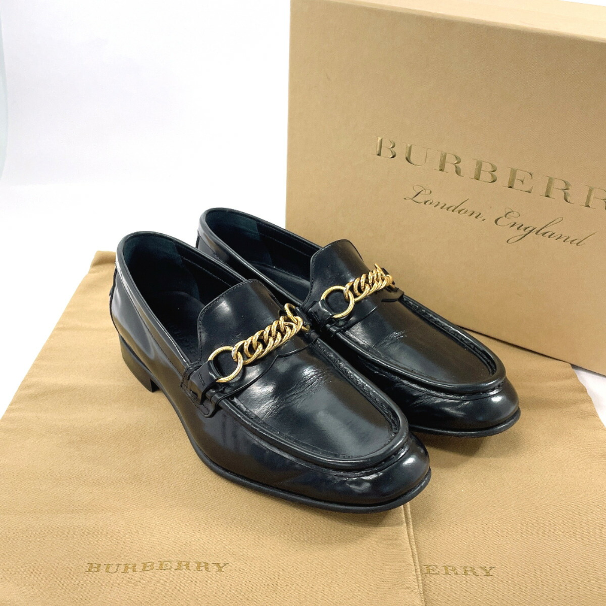 楽天市場】BURBERRY バーバリー ローファー レザー ブラック【中古