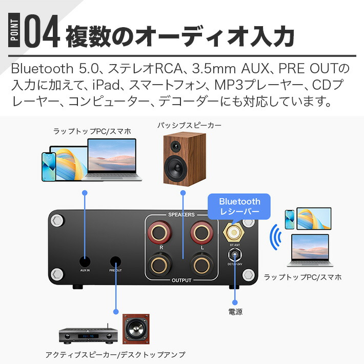 楽天市場】Bluetooth 5.3 リモコン付 デジタルアンプ オーディオアンプ