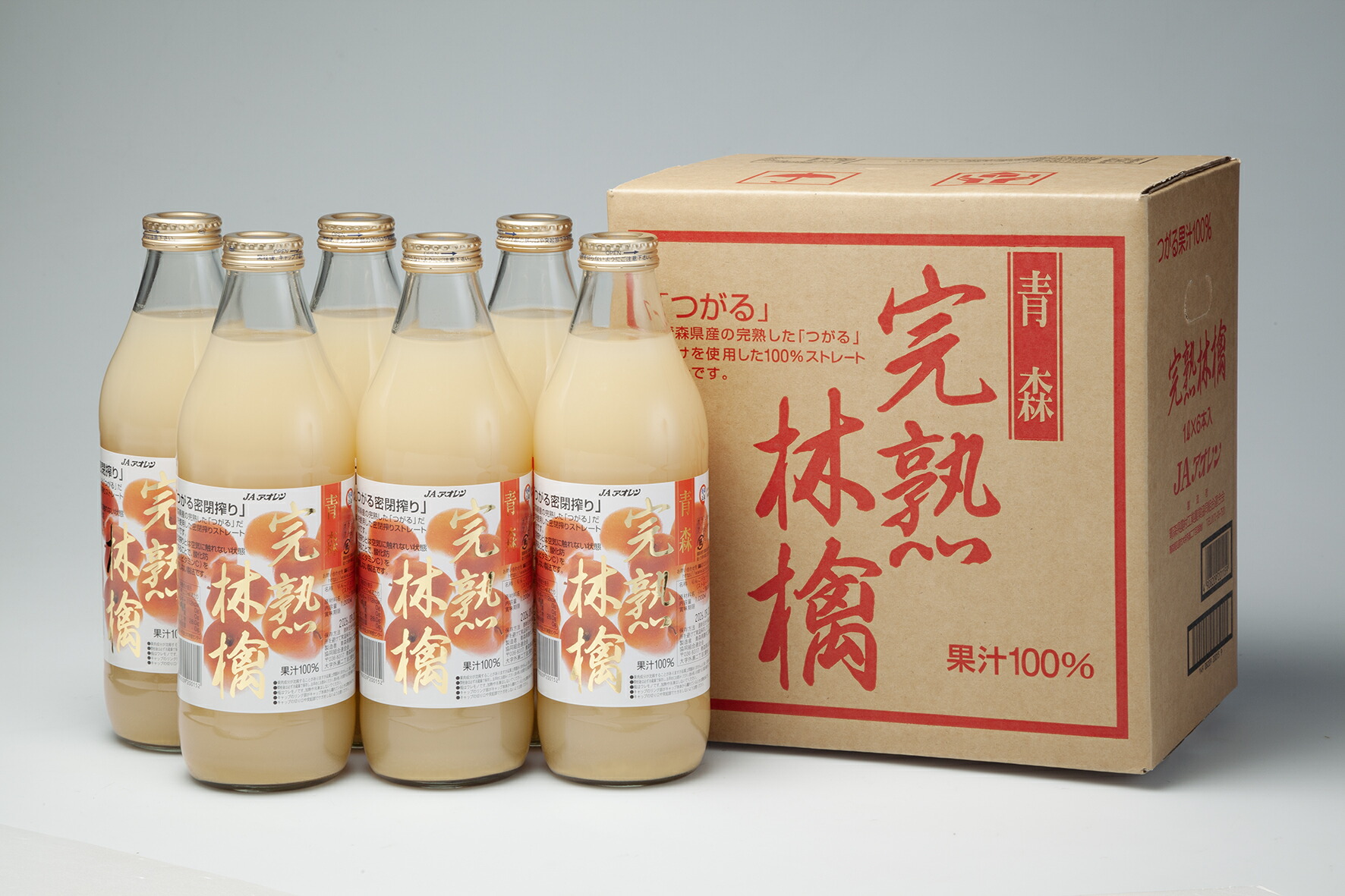 楽天市場】青森 りんごジュース／完熟林檎つがる1000ml瓶×6本入／JA