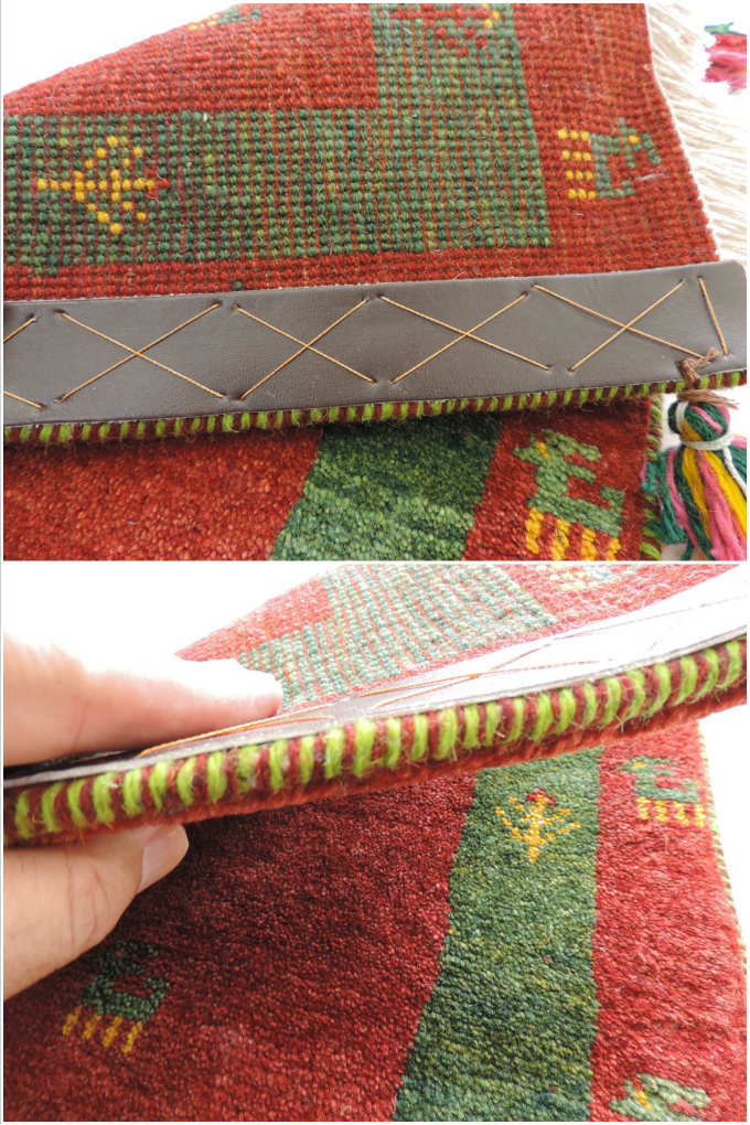 ギャッベ シラーズ産 手織り ウール ラグ 40×50cm 生命の樹 ギャッベ