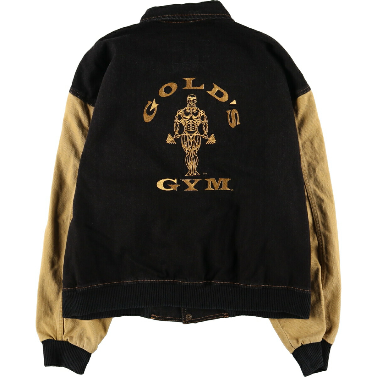 楽天市場】古着 ゴールドジム GOLD'S GYM バック刺繍 デニムスタジャン