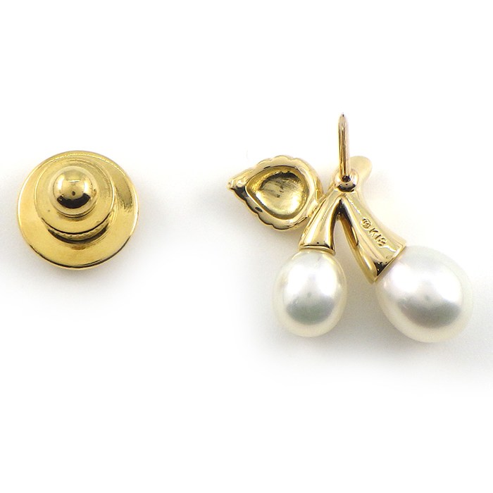 楽天市場】ミキモト MIKIMOTO ピンブローチ チェリー リーフ モチーフ