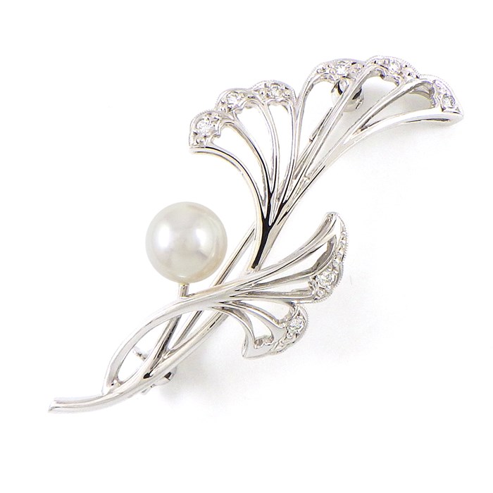 楽天市場】ミキモト MIKIMOTO ブローチ リーフ 葉 銀杏 イチョウ