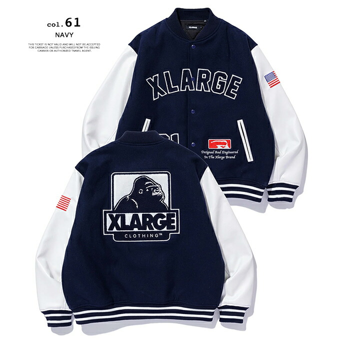 チ*ン様 XLARGE ネイビー ホワイト スタジャン XLARGE（エクストラ