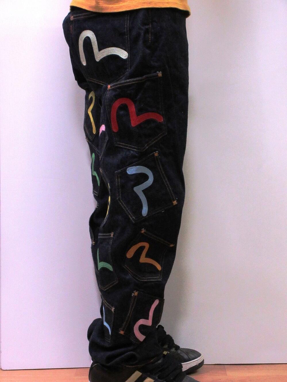 楽天市場】エヴィスジーンズ メニー 21ポケット カモメ刺繍 限定生産