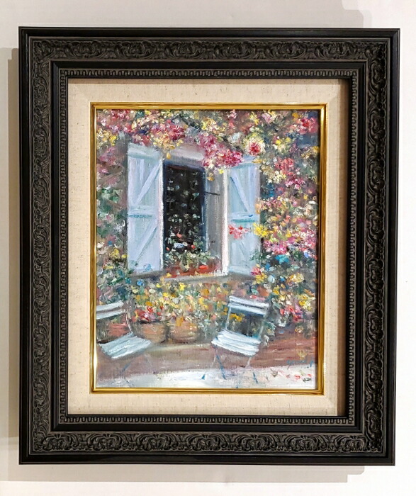 楽天市場】絵画 「花の咲く家」 油彩画 油絵 原画 風景画 F3
