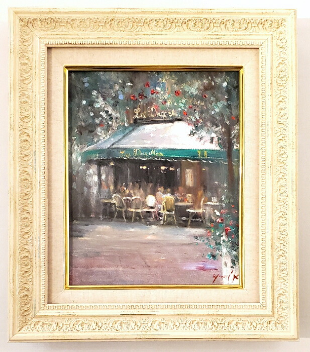 楽天市場】絵画 「木漏れ日のカフェテラス」 油彩画 油絵 原画 風景画