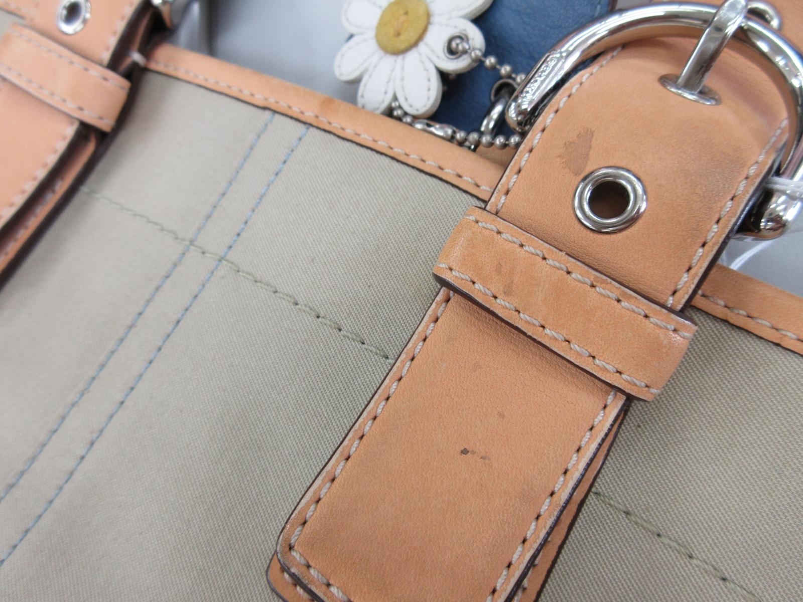 楽天市場】COACH(コーチ) トートバッグ ショルダー 4428 ベージュ×水色