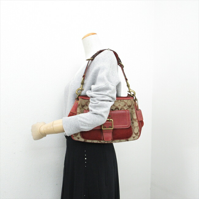 楽天市場】COACH(コーチ) シグネチャー ワンショルダーバッグ 7063 赤