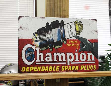 楽天市場】チャンピオン ブリキ看板 サインプレート サインボード