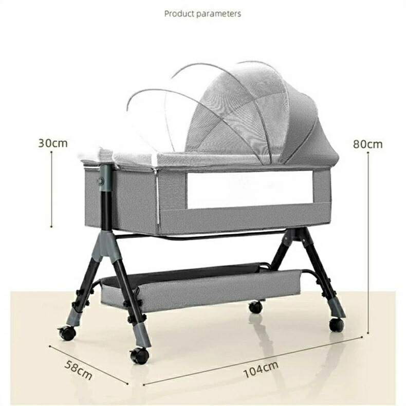 楽天市場】ベビーベッド 赤ちゃん 折りたたみ キャスター付き 移動便利