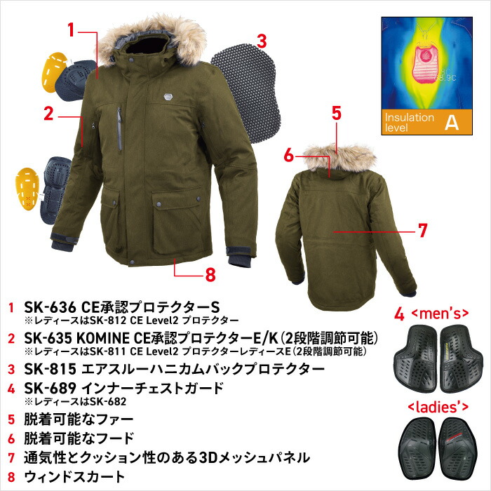 楽天市場】コミネ ジャケット JK-615 プロテクトウォータープルーフ