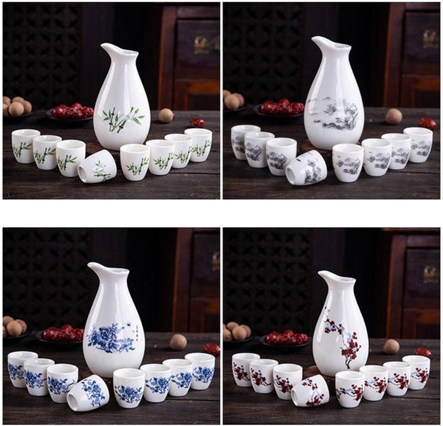 楽天市場】9点セット おちょこ 徳利1個 ぐい呑み8個セット 手作り 絵柄