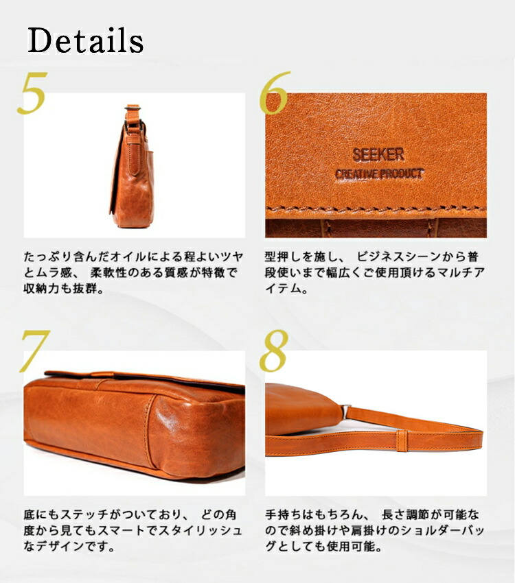 楽天市場】ショルダーバッグ 小さめ 本革 ファスナー メンズ