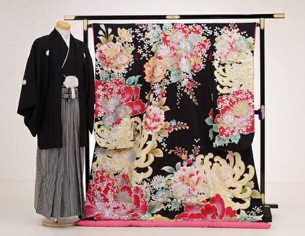 楽天市場】色打掛 着物 神社婚 和装 花嫁衣裳 1AI0230 黒ラメ菊 古典