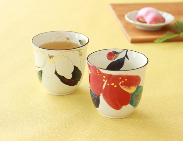 楽天市場】セラミック藍 花かいろう湯呑セット（2柄組） 山茶花 木蓮