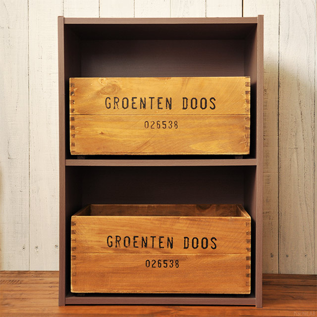 楽天市場】収納木箱 アンティーク風 ウッドボックス（2個セット）ふた