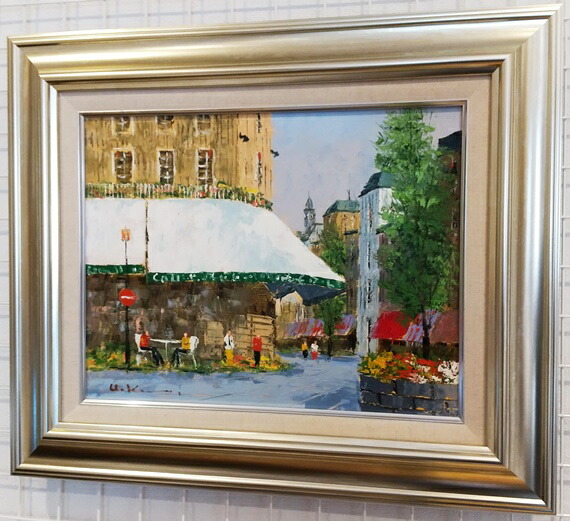 絵画 油絵 作者不詳 肉筆油絵 風景画 散歩道 F6 絵画 油絵 作者不詳