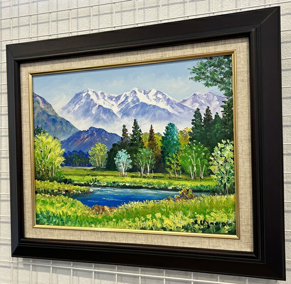楽天市場】上高地 羽沢清水 F6サイズ油彩画・油絵・直筆油彩画・日本
