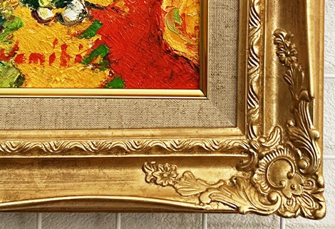 絵画 F6サイズ 並木修一郎 黄金の竹林 画歴書及びサイン入 絵画F6