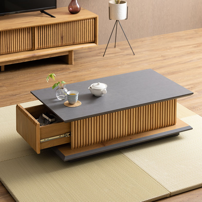 楽天市場】[最大10%OFF 4日20時〜]幅100cm 木製 和モダン ローテーブル