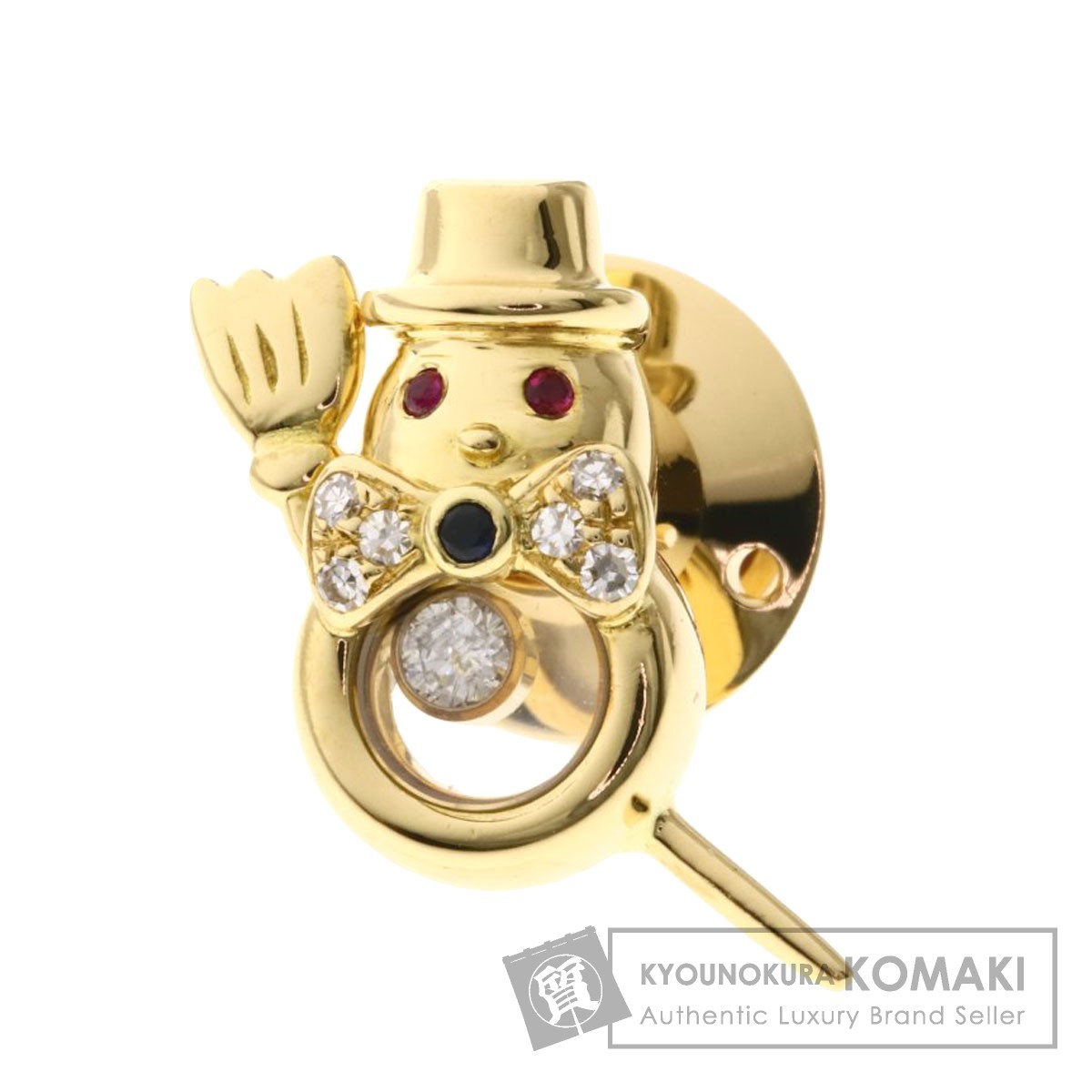 楽天市場】ショパール ピンブローチ スノーマン ブローチ K18イエロー