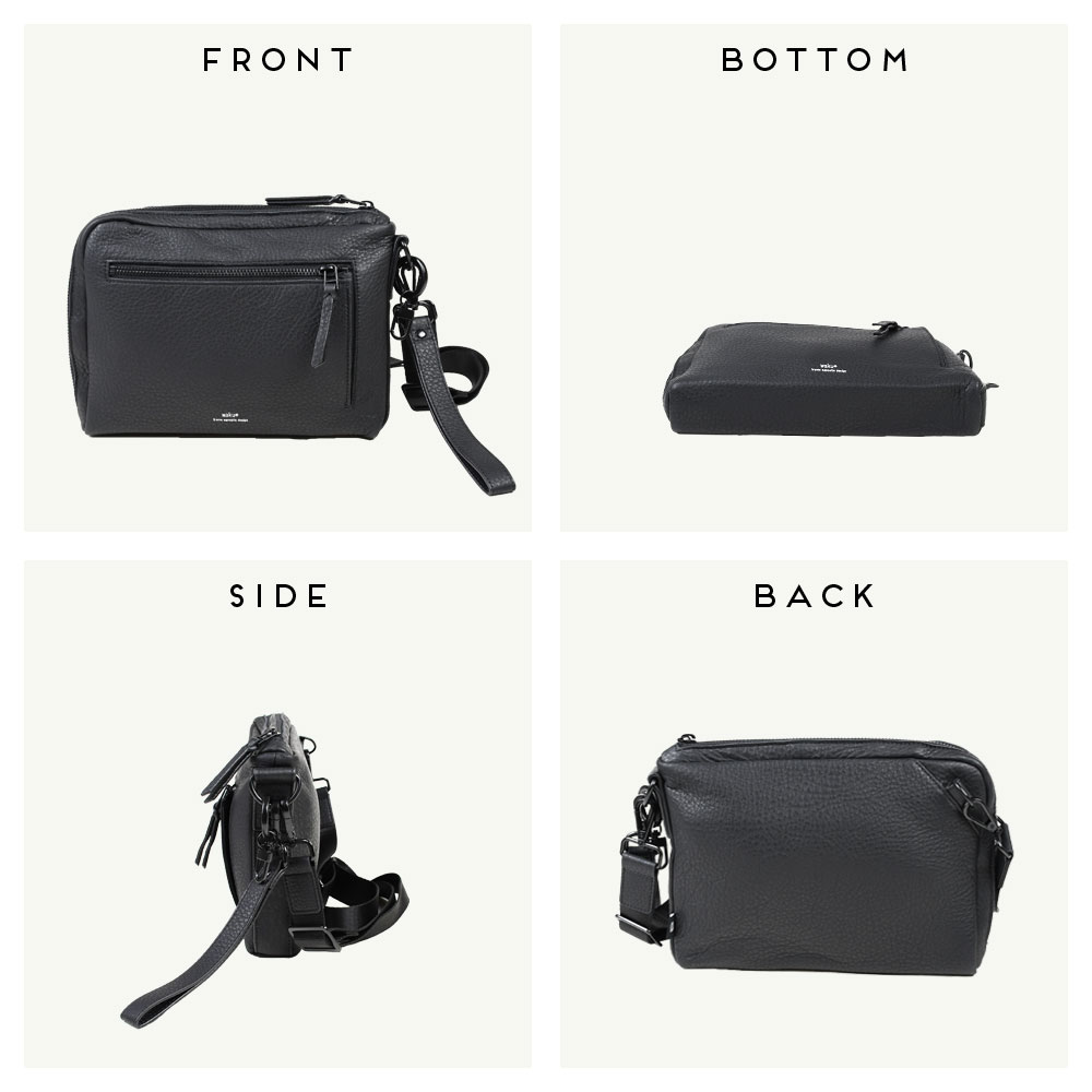 楽天市場】ショルダーバッグ 本革 横型 KURO 2way クラッチバッグ L字